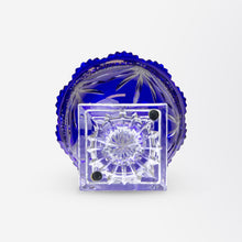 Load image into Gallery viewer, Polish &#39;Cobalt&#39; Cased Crystal Footed Urn