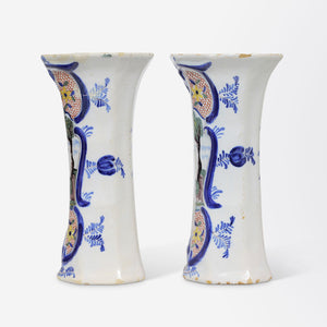 Pair of Early 18th Century Delft Vases