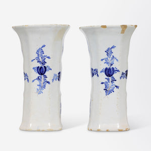 Pair of Early 18th Century Delft Vases