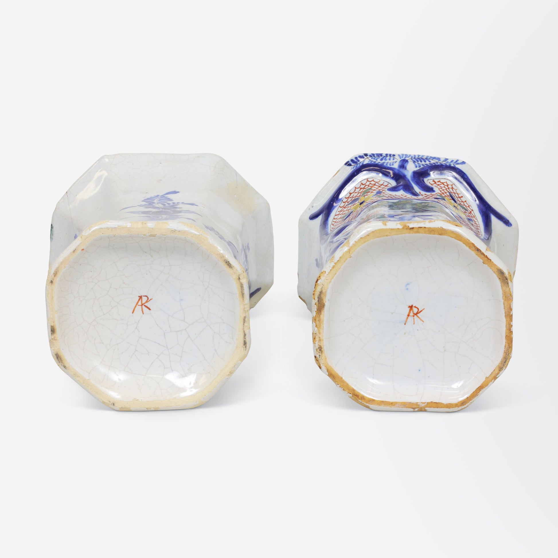 Pair of Early 18th Century Delft Vases