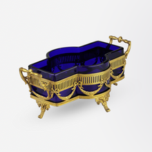 Load image into Gallery viewer, Late Victorian, Neoclassical Style, Gilt Silver and Cobalt Glass Centrepiece