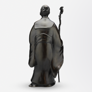 Japanese Bronze Meiji Period God of Longevity Statue