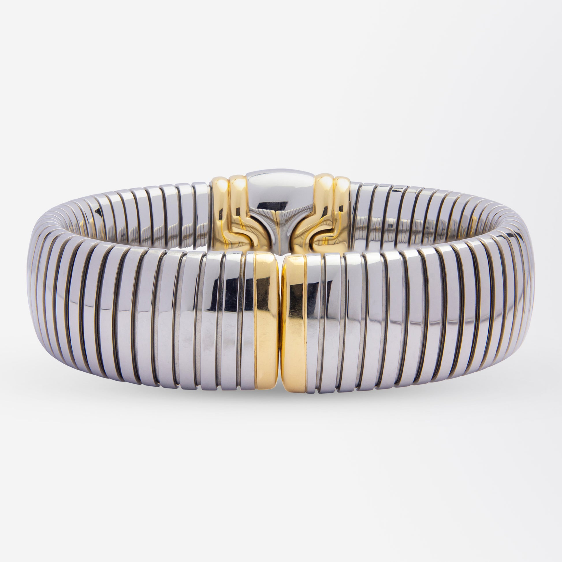 Parentisi 18kt & Stainless Steel Cuff by Bulgari