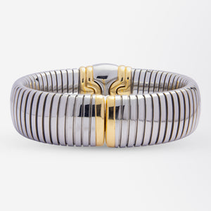 Parentisi 18kt & Stainless Steel Cuff by Bulgari