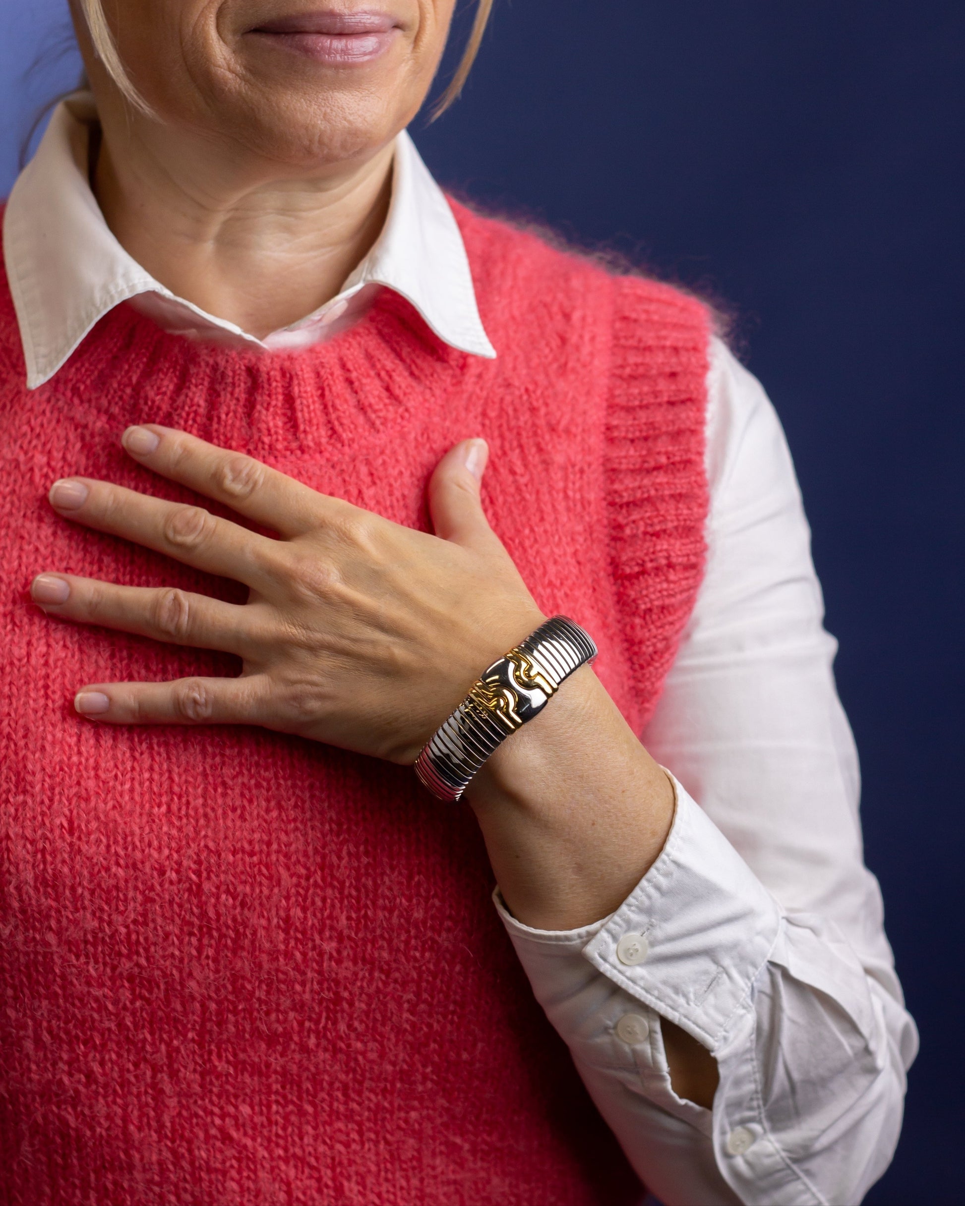 Parentisi 18kt & Stainless Steel Cuff by Bulgari