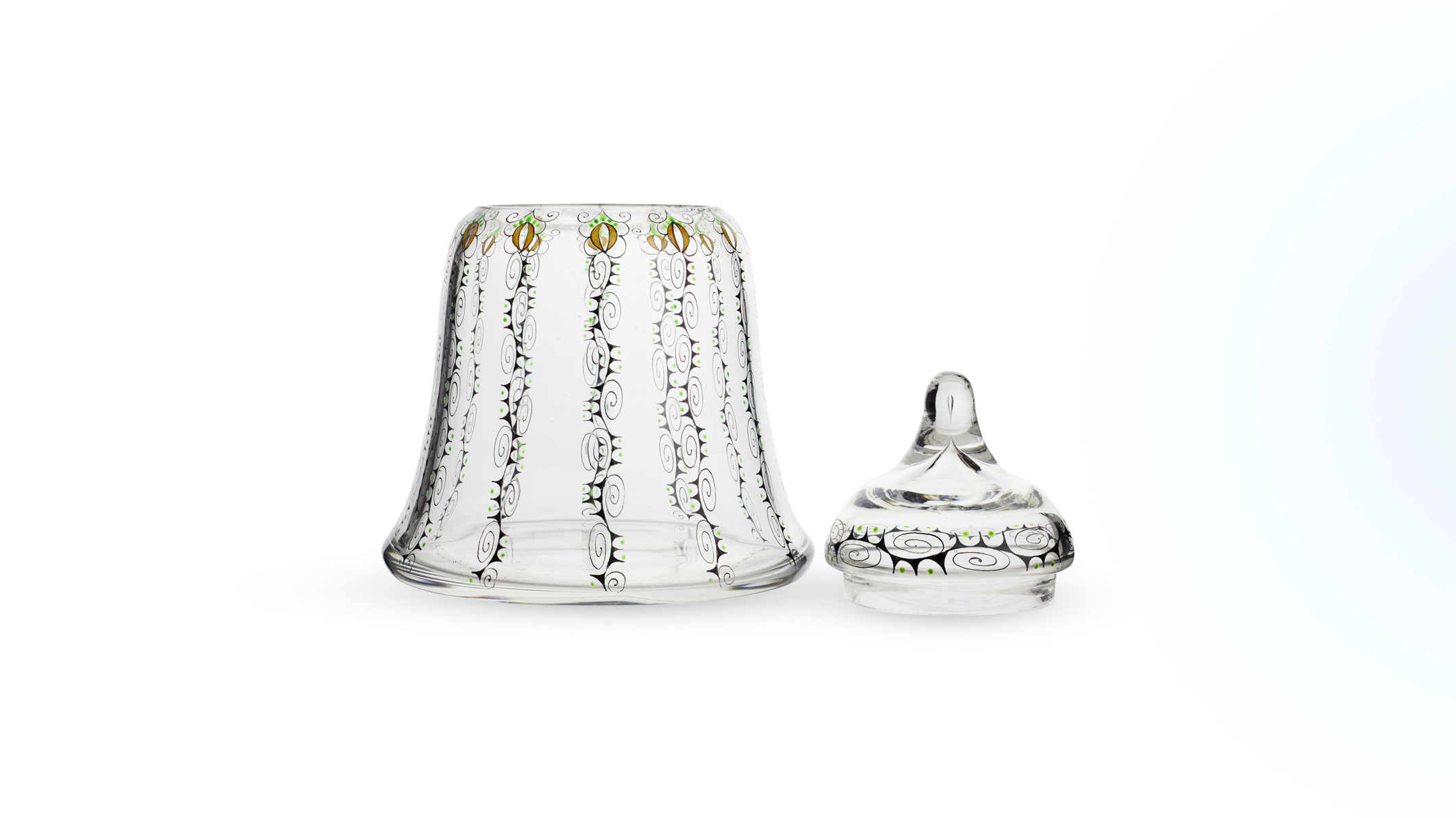 Bonbonnière en verre émaillé autrichien