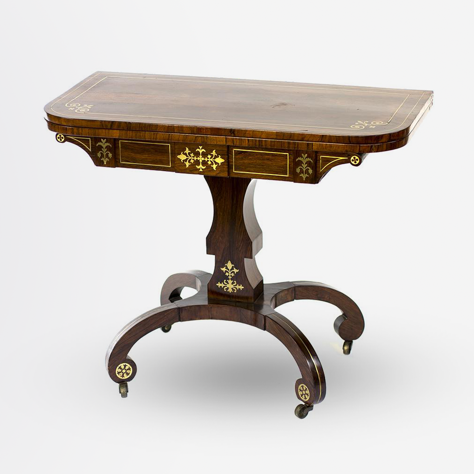 Table de jeu de style Régence en palissandre du XIXe siècle, Angleterre.