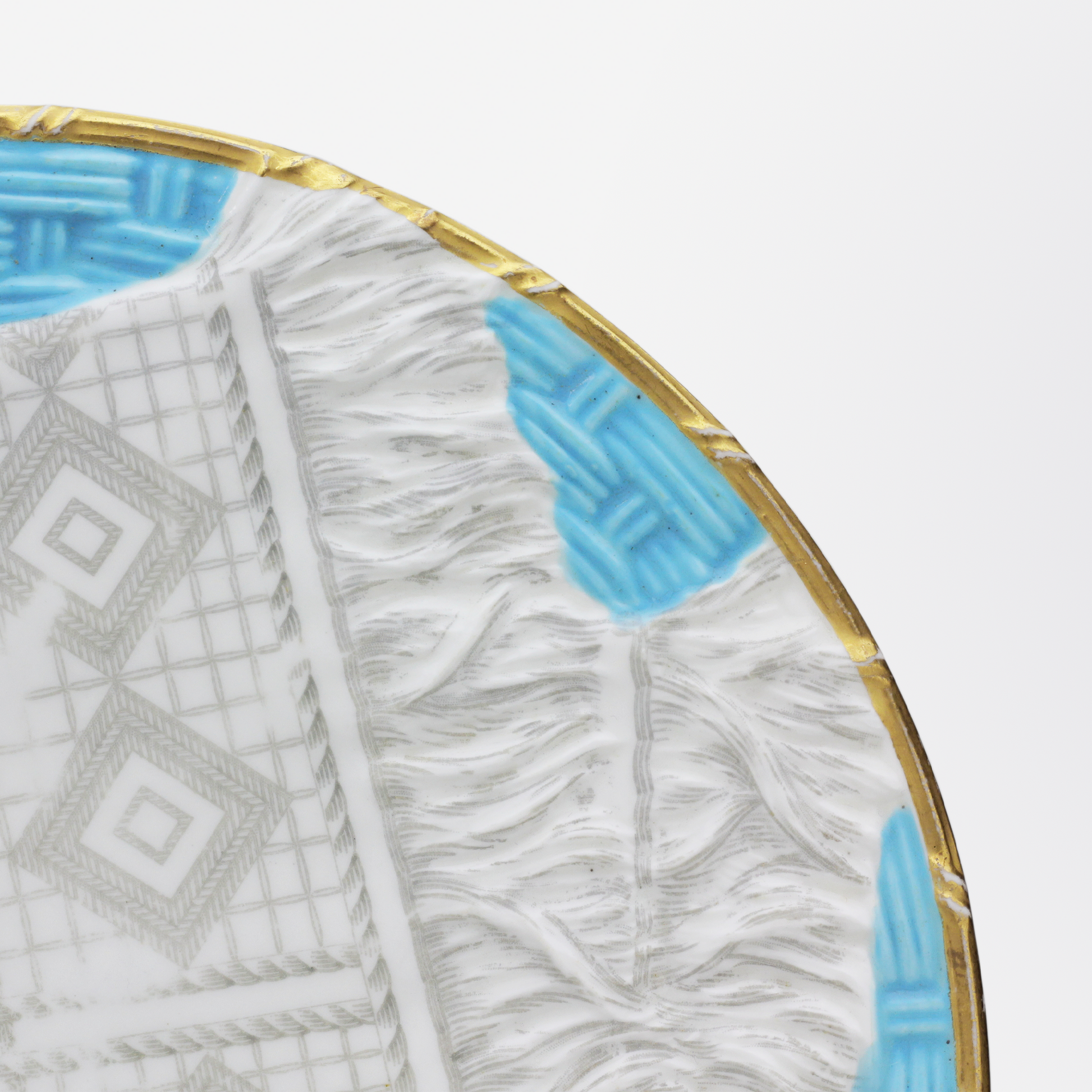 Assiette en céramique selon la technique du trompe-l'œil 