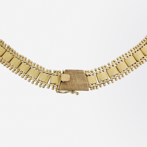 Mid Century 14kt Yellow Gold and Diamond Necklace