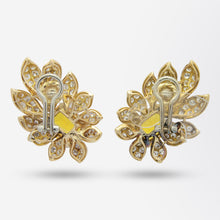Load image into Gallery viewer, Monumental 18kt Gold, Diamond &amp; Simulated Sapphire Cocktail Ear Clips