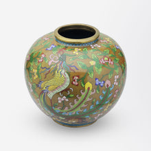 Load image into Gallery viewer, Chinese Cloisonne Vase with Mythical Bird