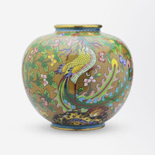 Load image into Gallery viewer, Chinese Cloisonne Vase with Mythical Bird