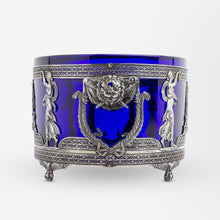 Load image into Gallery viewer, French Empire, Cobalt Glass and Silver Centrepiece