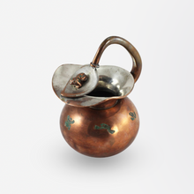 Load image into Gallery viewer, Mexican Copper, Brass and Malachite Inlay Frog Pitcher by Chato Castillo, Taxco