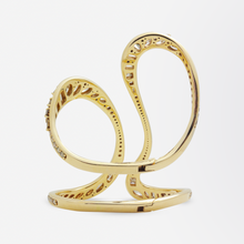 Load image into Gallery viewer, 18kt Gold Cuff and Ring &#39;Stream&#39; Suite by Fernando Jorge
