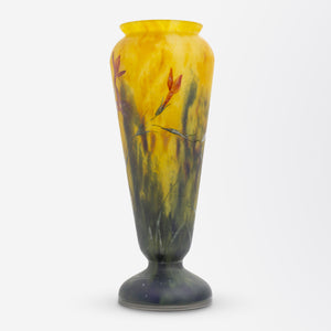 French Art Nouveau Glass Vase Attributed to Daum, Signed Mado Nancy