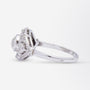 French Art Deco Platinum Ring with Old Cut Diamonds