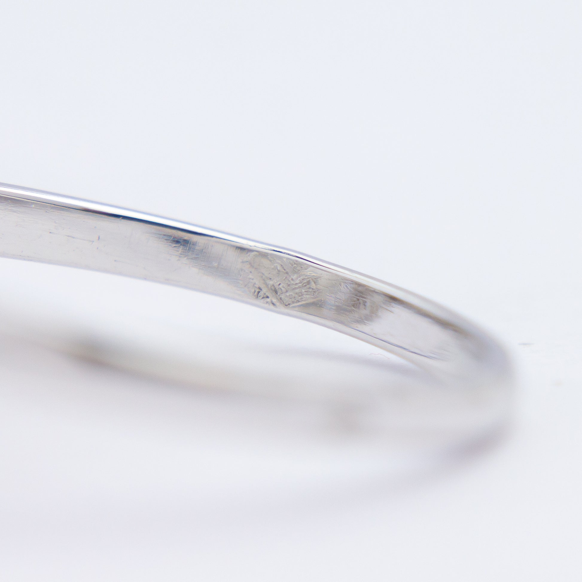 French Art Deco Platinum Ring with Old Cut Diamonds