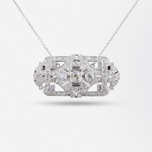 Load image into Gallery viewer, Platinum and Diamond Art Deco Brooch Necklace
