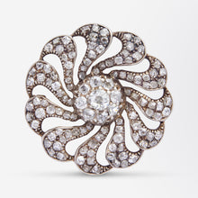 Load image into Gallery viewer, Art Deco, Diamond Flower Brooch Pin