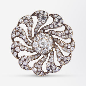 Art Deco, Diamond Flower Brooch Pin