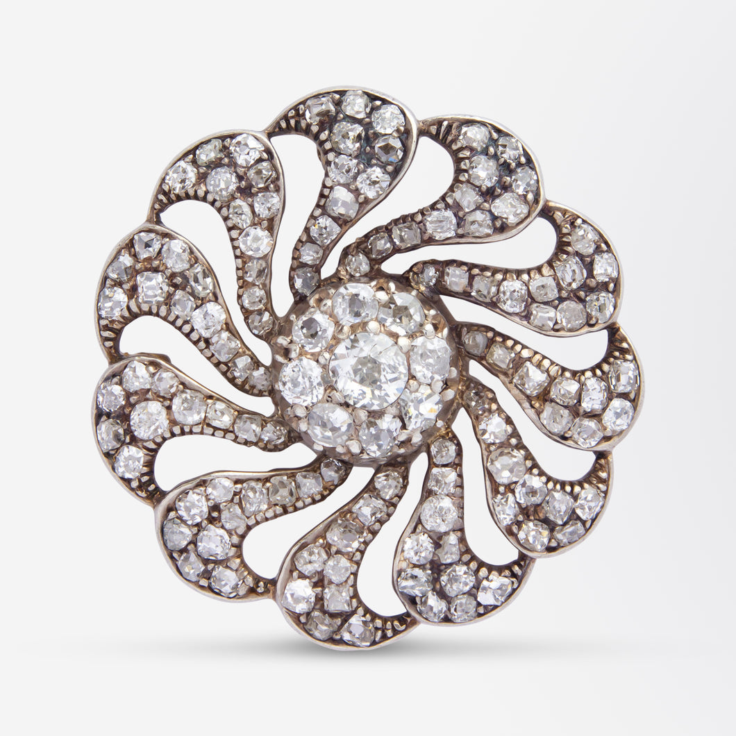 Art Deco, Diamond Flower Brooch Pin