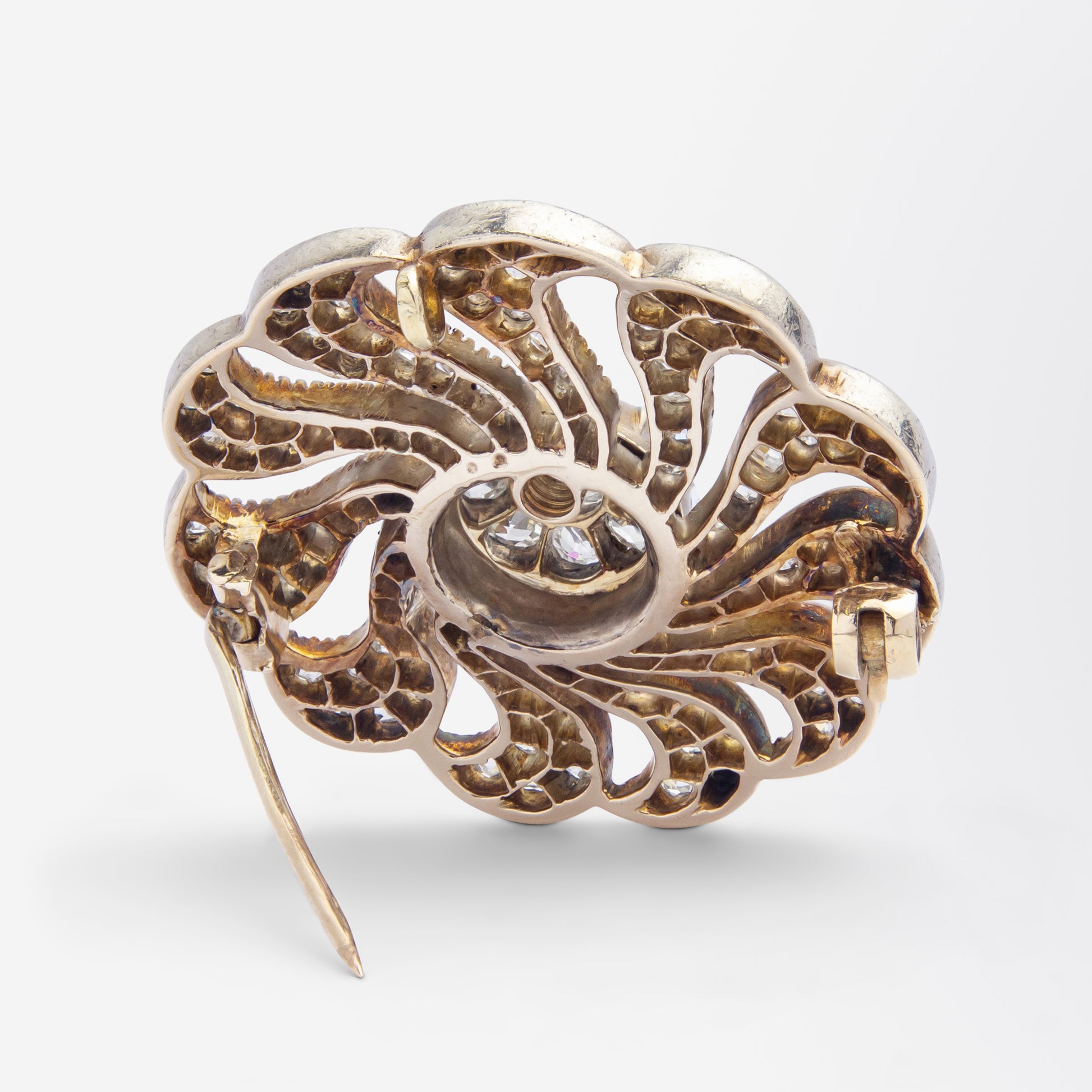 Art Deco, Diamond Flower Brooch Pin