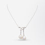 18Kt Yellow Gold & Platinum Tiffany & Co Edwardian Pearl & Diamond Lavalier Necklace
