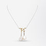 18Kt Yellow Gold & Platinum Tiffany & Co Edwardian Pearl & Diamond Lavalier Necklace