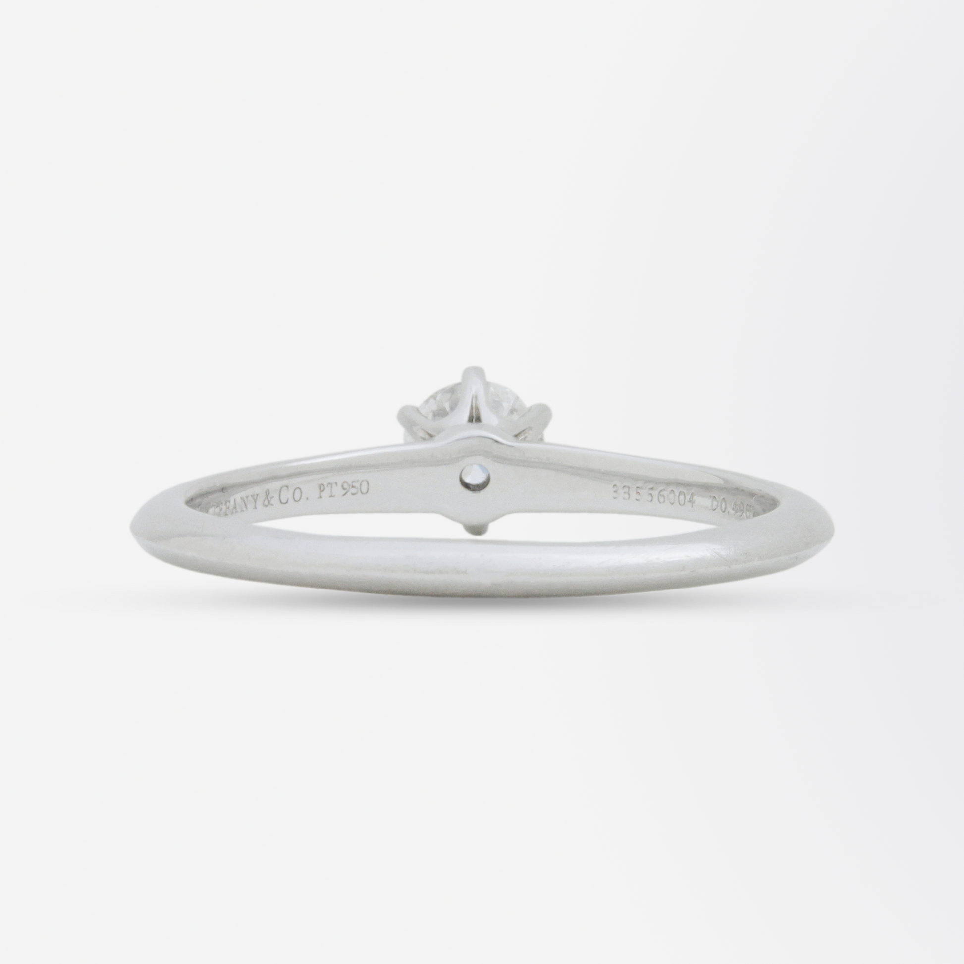 Platinum and Solitaire Diamond Ring by Tiffany and Company