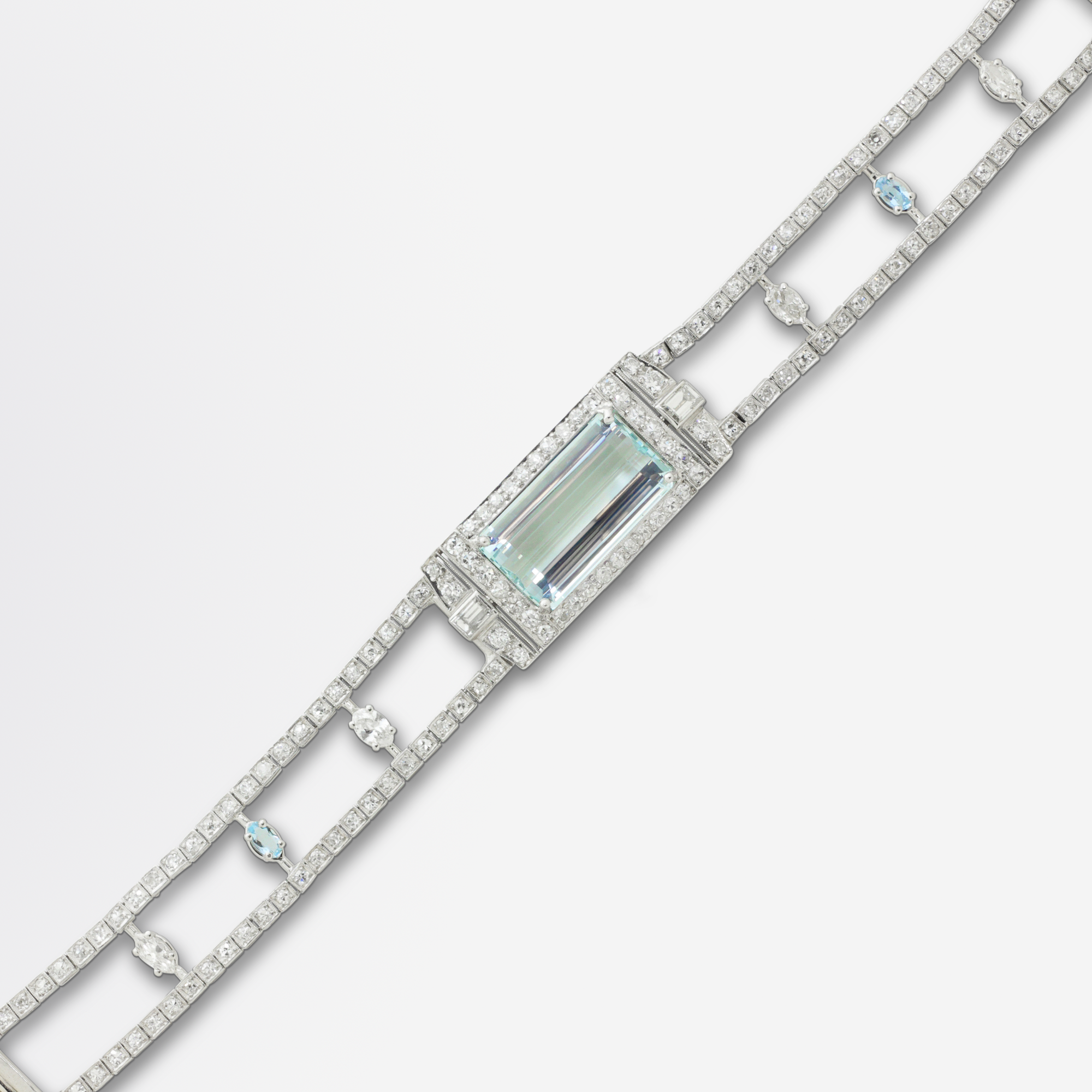 Aquamarine and sales diamond tennis bracelet