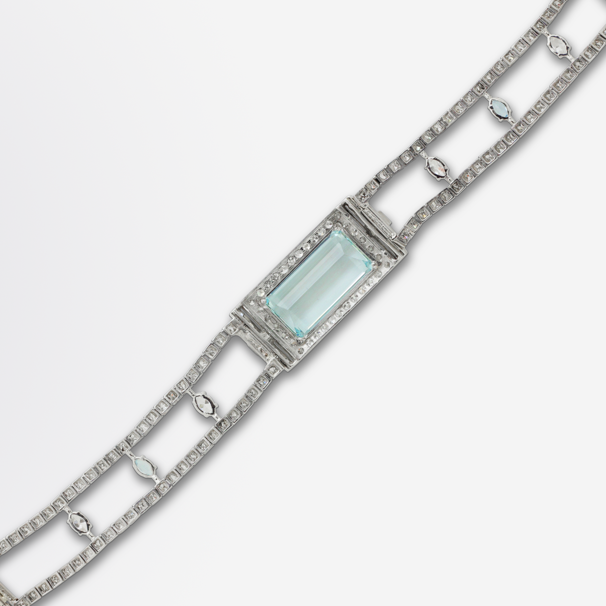 Aquamarine and diamond tennis 2025 bracelet