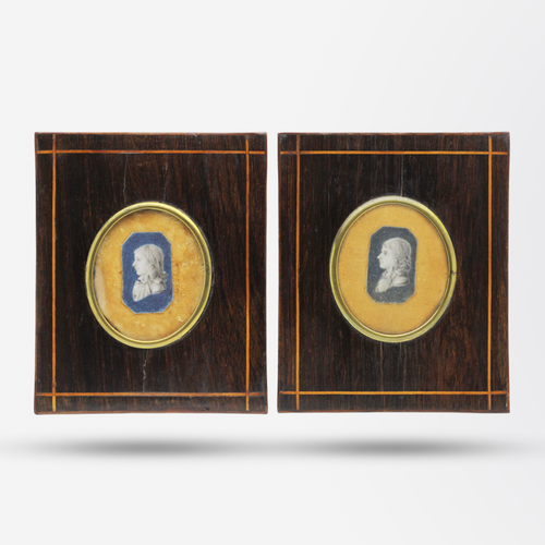 Pair of Cropped Miniature Portraits Circa 1800