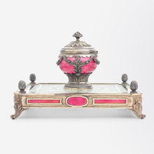 Load image into Gallery viewer, Important French Silver &amp; Guilloche Enamel Inkwell by Edouard Henry Dreyfous