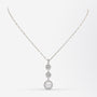 Edwardian, Platinum & Old European Cut Diamond Lavalier Necklace