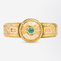 French 18kt Gold and Cabochon Emerald Bangle
