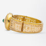 French 18kt Gold and Cabochon Emerald Bangle