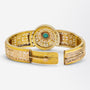 French 18kt Gold and Cabochon Emerald Bangle