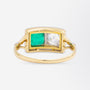 Art Deco Emerald & Diamond 'Toi et Moi' Ring