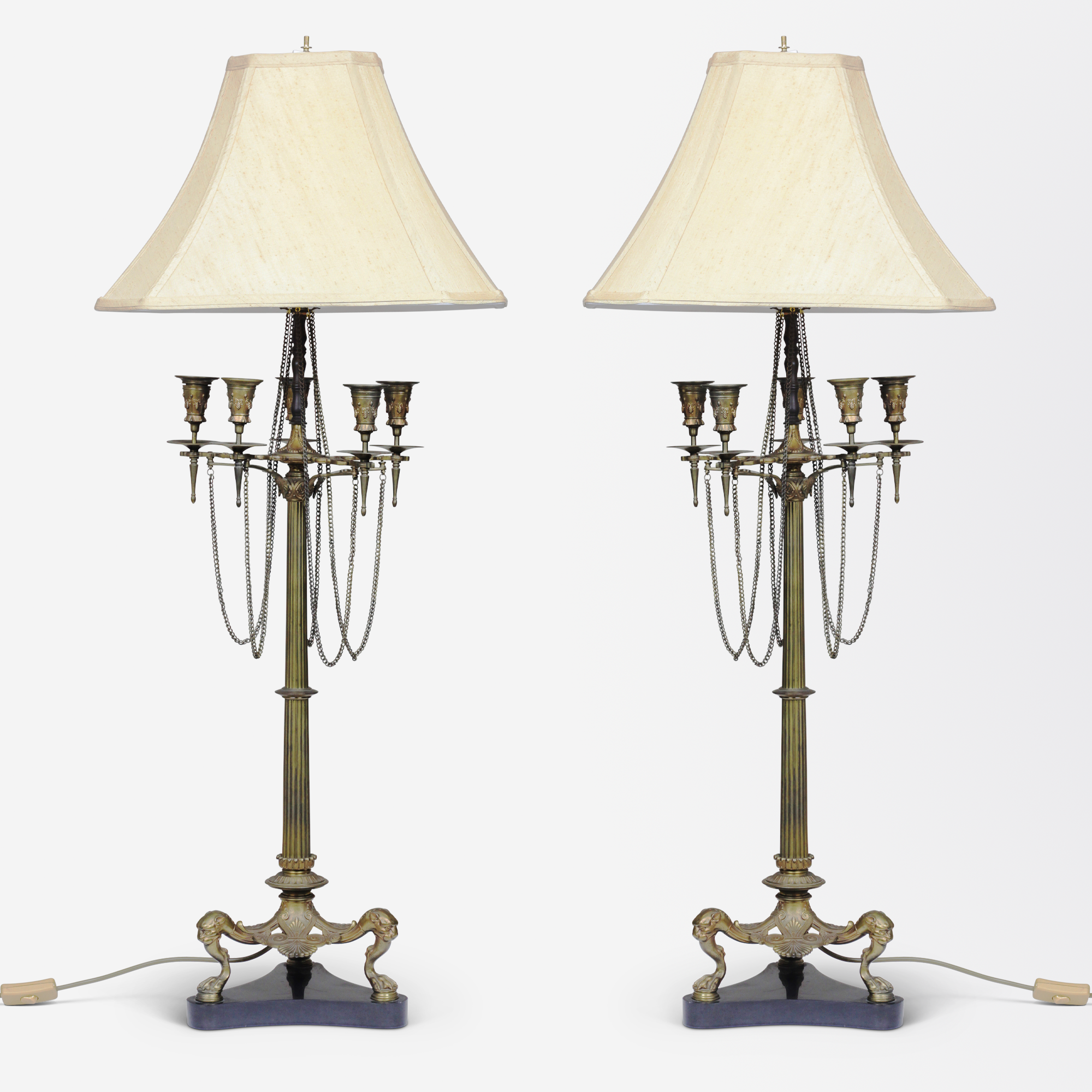 Pair of best sale gold lamps
