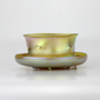 Tiffany Studios Favrile Bowl and Saucer - The Antique Guild
