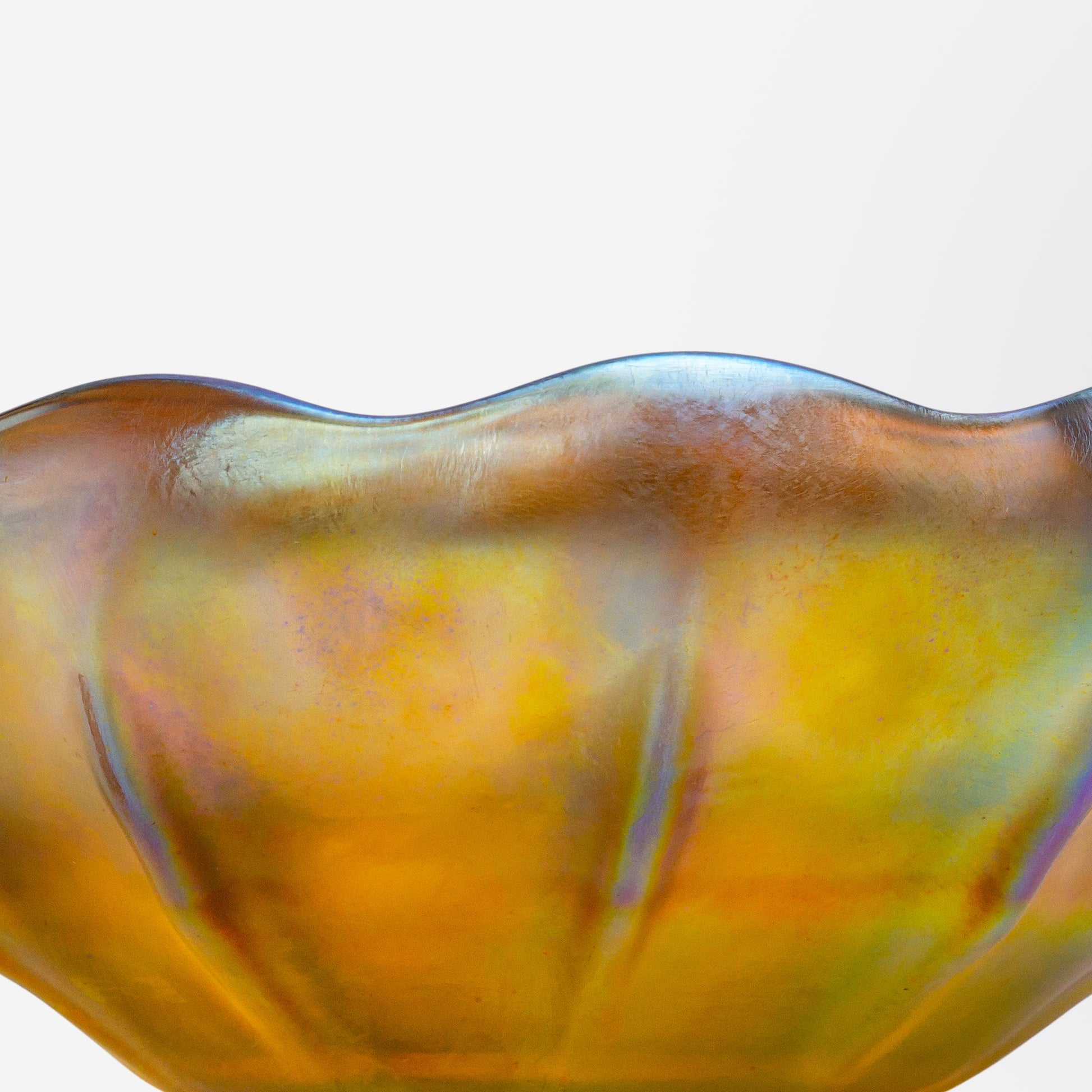 Hand Blown Iridescent Gold Favrile Glass Bowl by Tiffany Studios
