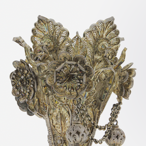 19th Century Indian Silver Posy Holder