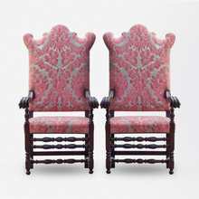 Load image into Gallery viewer, Late 19th Century Dutch Walnut Armchairs Upholstered in Fortuny Fabric
