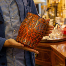 Load image into Gallery viewer, Jugendstil Orange and Blue Glass Vase by Loetz