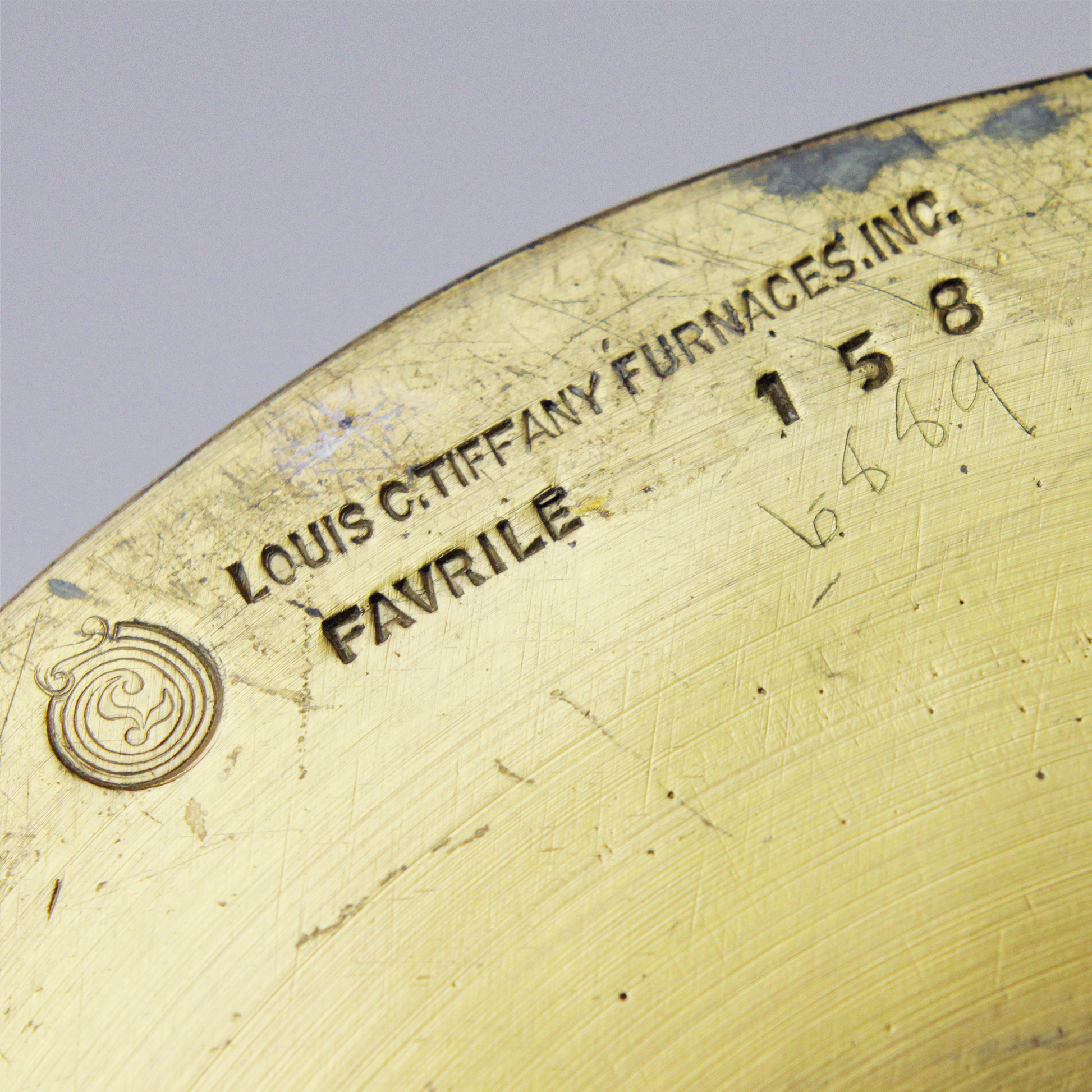 Tiffany Studios Glass and Bronze Trumpet Vase