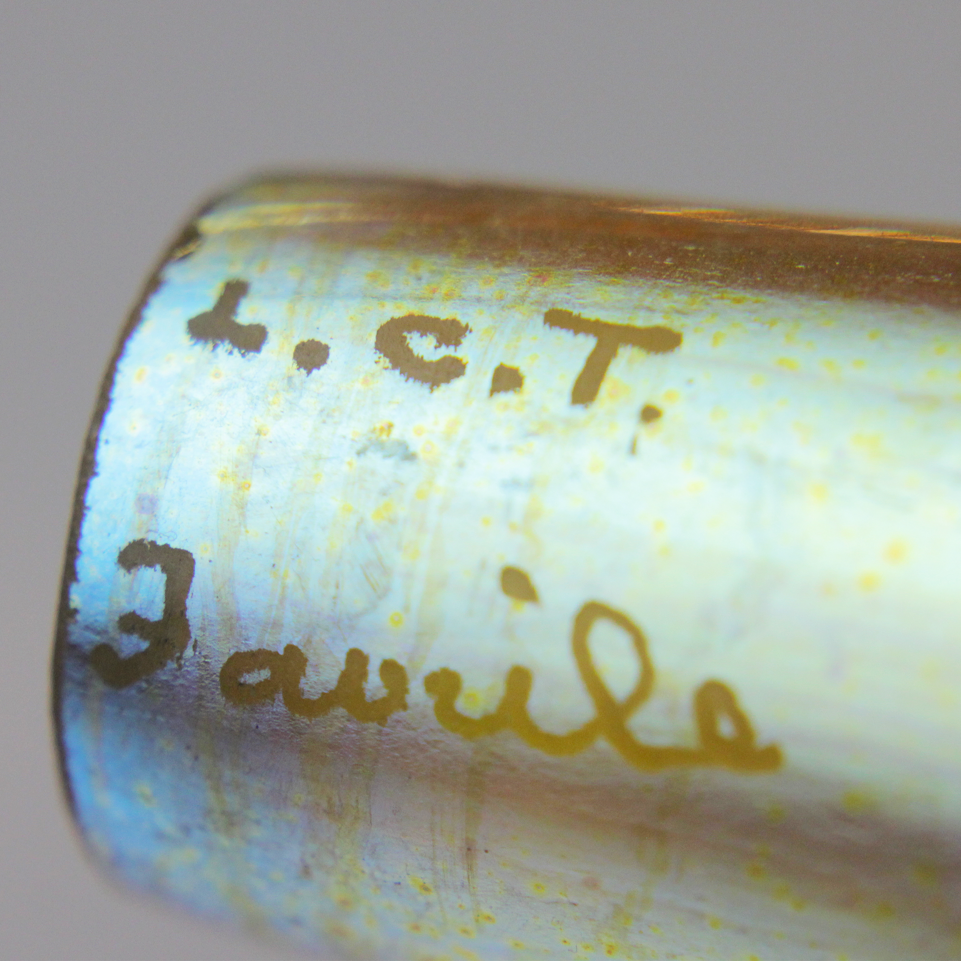 Tiffany Studios Glass and Bronze Trumpet Vase