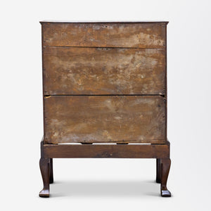 George II English Oak Chest Of Drawers on Stand