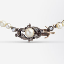 Load image into Gallery viewer, Georgian Natural Pearl and Diamond Necklet