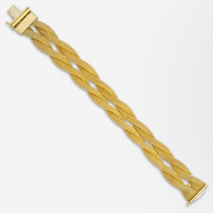 Mid Century, Woven 14kt Gold Mesh Bracelet